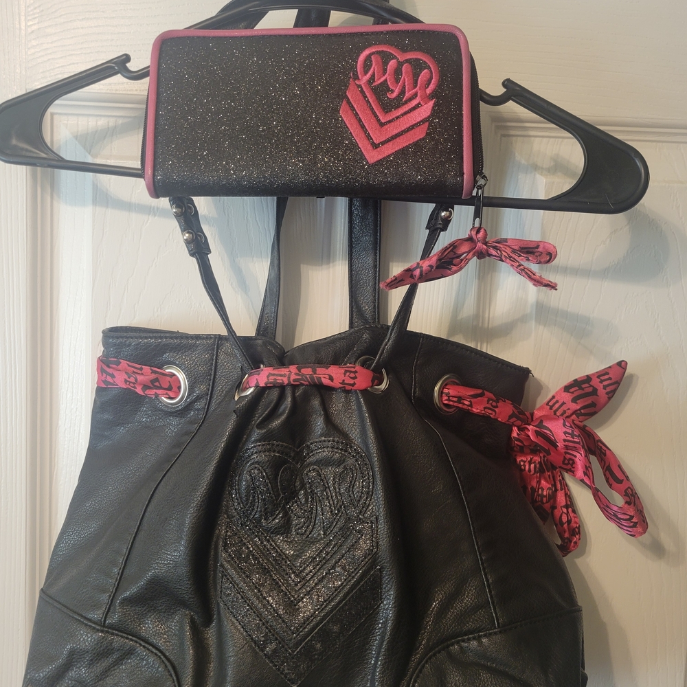 Metal Mulisha Black and Pink Backpack Set